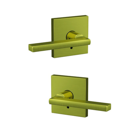Schlage FC172LAT608COL satin brass pair of dummy door lever