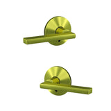 Schlage FC172LAT608KIN satin brass pair of dummy door lever