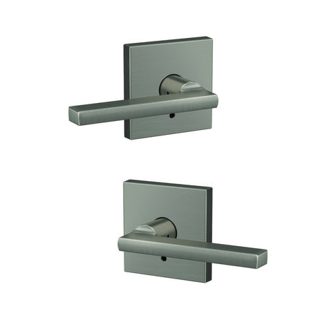 Schlage FC172LAT619COL satin nickel pair of dummy door lever