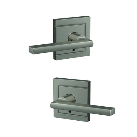 Schlage FC172LAT619ULD satin nickel pair of dummy door lever