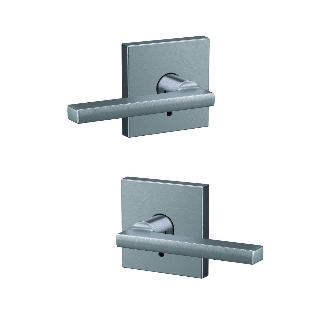 Schlage FC172LAT626COL satin chrome pair of dummy door lever