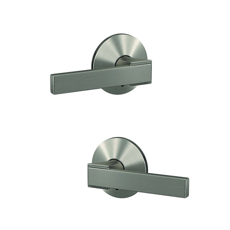 Schlage FC172NBK619KIN satin nickel pair of dummy door lever