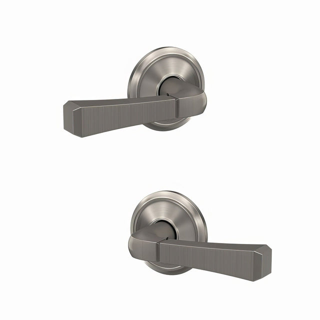 Schlage FC172RVT619ALD satin nickel pair of dummy door lever