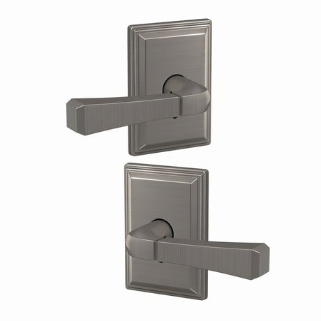 Schlage FC172RVT619GDV satin nickel pair of dummy door lever