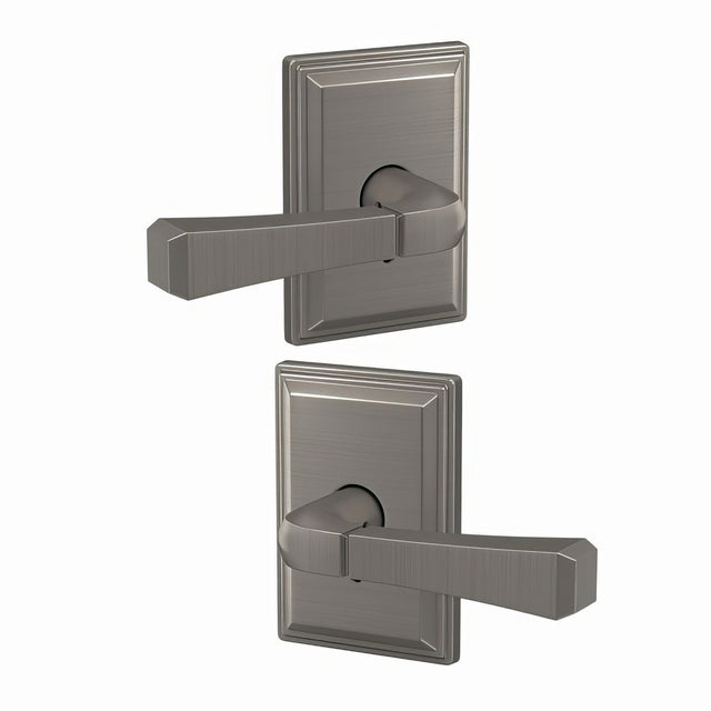 Schlage FC172RVT619GDV satin nickel pair of dummy door lever