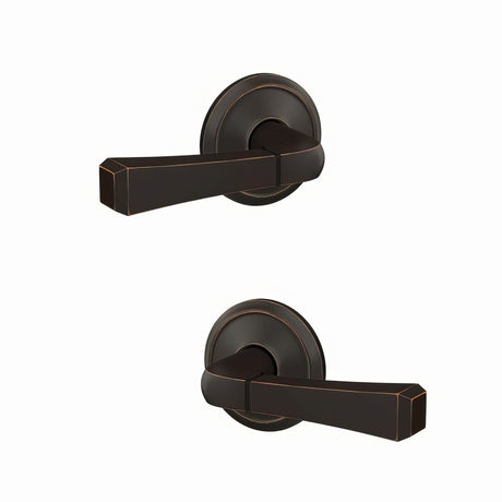 Schlage FC172RVT716ALD aged bronze pair of dummy door lever