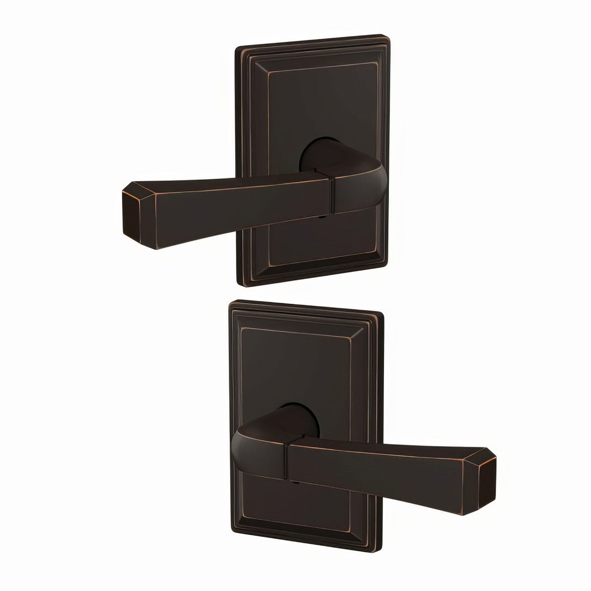 Schlage FC172RVT716GDV aged bronze pair of dummy door lever
