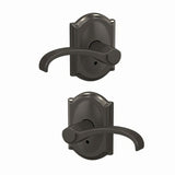 Schlage FC172WIT530CAM black stainless pair of dummy door lever