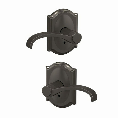 Schlage FC172WIT530CAM black stainless pair of dummy door lever