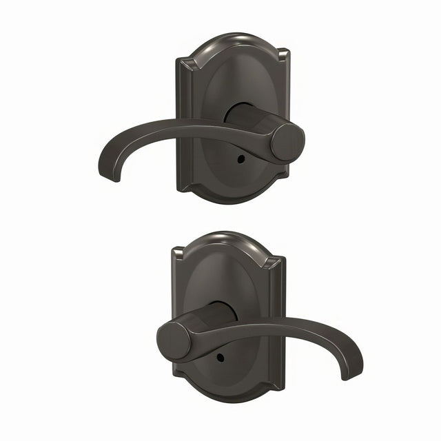 Schlage FC172WIT530CAM black stainless pair of dummy door lever