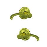 Schlage FC172WIT608ALD satin brass pair of dummy door lever