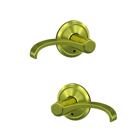 Schlage FC172WIT608ALD satin brass pair of dummy door lever