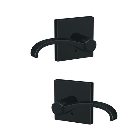 Schlage FC172WIT622COL matte black pair of dummy door lever