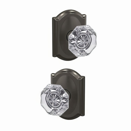 Schlage FC21ALX530CAM black stainless passage & privacy door knob