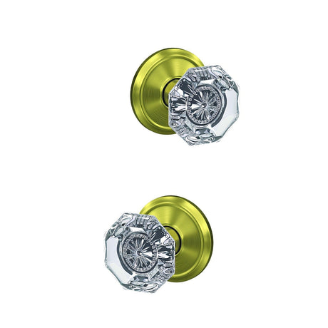 Schlage FC21ALX608ALD satin brass passage & privacy door knob