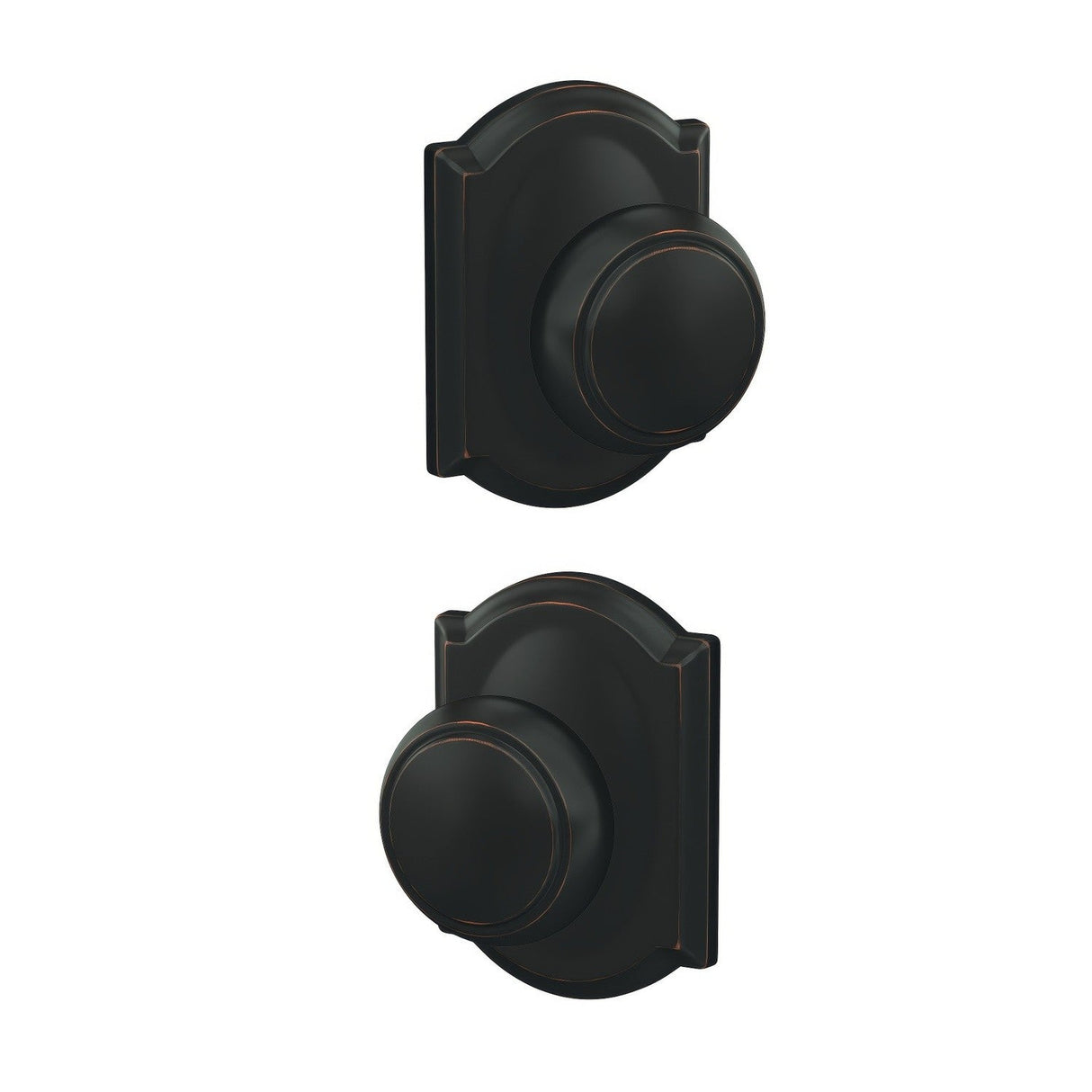 Schlage FC21AND716CAM aged bronze passage & privacy door knob