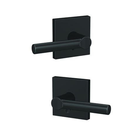 Schlage FC21BRW622COL matte black passage & privacy door lever