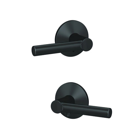 Schlage FC21BRW622KIN matte black passage & privacy door lever