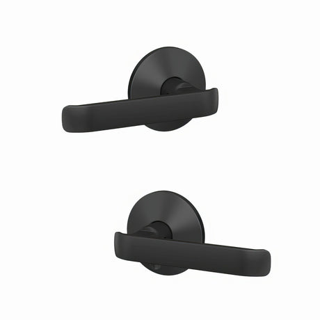 Schlage FC21CYB622KIN matte black passage & privacy door lever