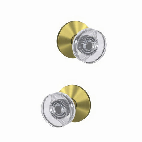 Schlage FC21DAW608KIN satin brass passage & privacy door knob