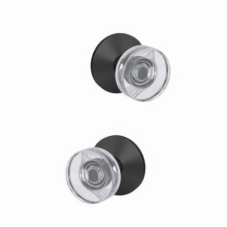 Schlage FC21DAW622KIN matte black passage & privacy door knob