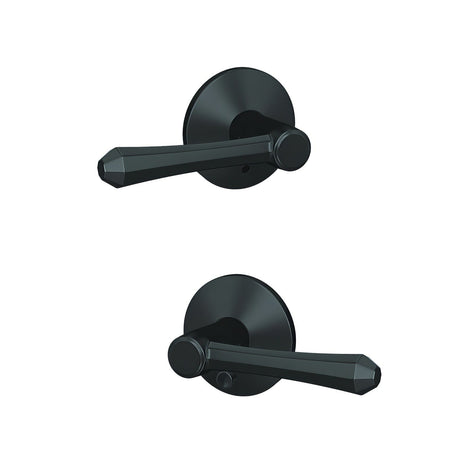Schlage FC21DMP622KIN matte black passage & privacy door lever