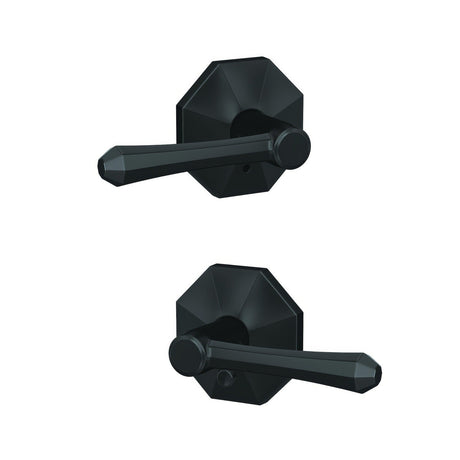Schlage FC21DMP622RWD matte black passage & privacy door lever