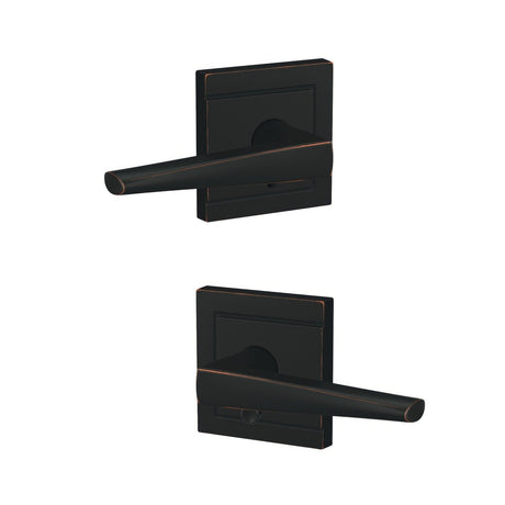 Schlage FC21ELR716ULD aged bronze passage & privacy door lever