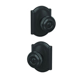 Schlage FC21GEO622CAM matte black passage & privacy door knob