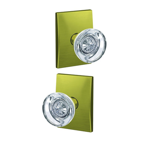 Schlage FC21HOB608CEN satin brass passage & privacy door knob