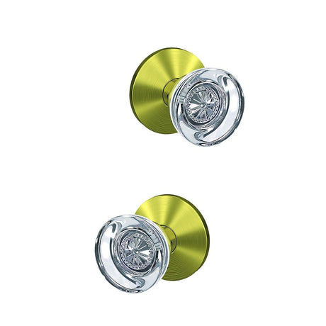 Schlage FC21HOB608KIN satin brass passage & privacy door knob