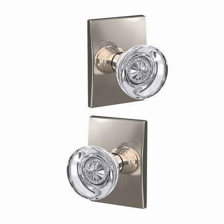 Schlage FC21HOB618CEN bright nickel passage & privacy door knob