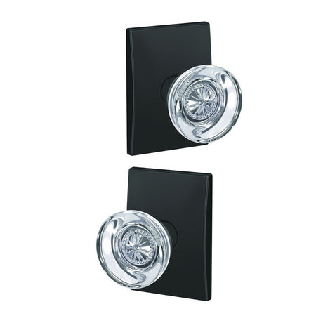 Schlage FC21HOB622CEN matte black passage & privacy door knob