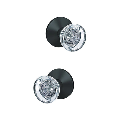 Schlage FC21HOB622KIN matte black passage & privacy door knob