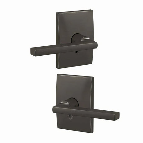 Schlage FC21LAT530CEN black stainless passage & privacy door lever