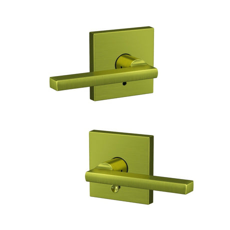 Schlage FC21LAT608COL satin brass passage & privacy door lever
