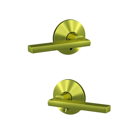 Schlage FC21LAT608KIN satin brass passage & privacy door lever