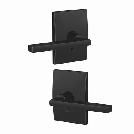 Schlage FC21LAT622CEN matt black passage & privacy door lever