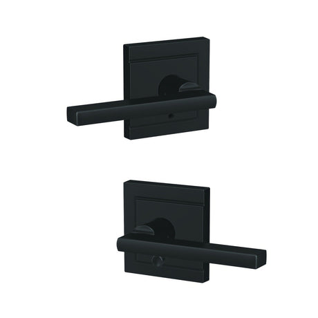 Schlage FC21LAT622ULD matte black passage & privacy door lever