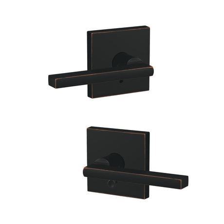 Schlage FC21LAT716COL aged bronze passage & privacy door lever