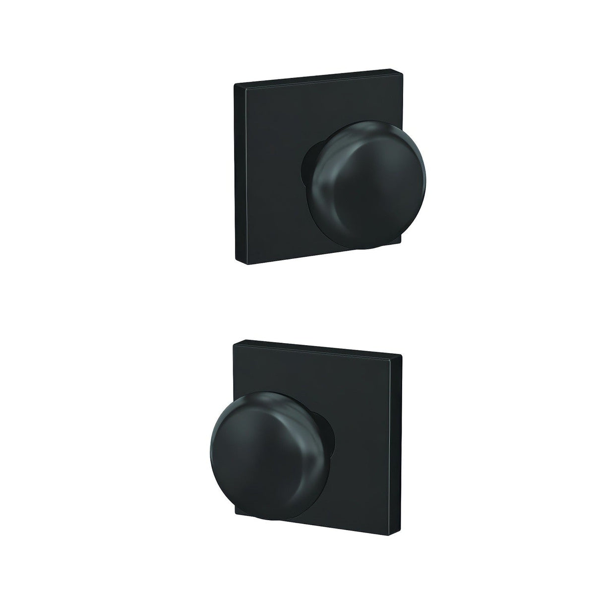 Schlage FC21PLY622COL matte black passage & privacy door knob