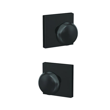 Schlage FC21PLY622COL matte black passage & privacy door knob