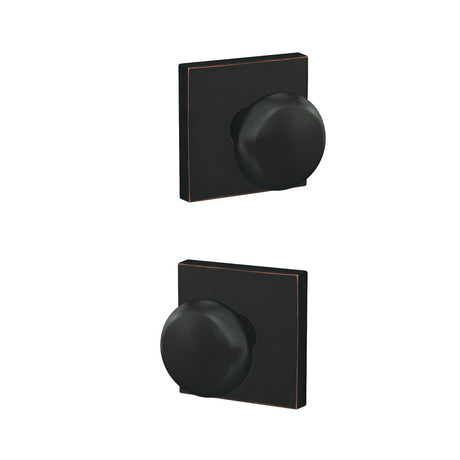 Schlage FC21PLY716COL aged bronze passage & privacy door knob