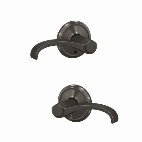 Schlage FC21WIT530ALD black stainless passage & privacy door lever