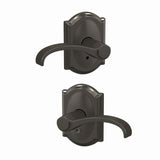 Schlage FC21WIT530CAM black stainless passage & privacy door lever