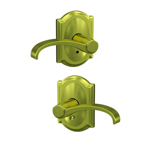 Schlage FC21WIT608CAM satin brass passage & privacy door lever