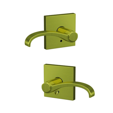 Schlage FC21WIT608COL satin brass passage & privacy door lever