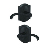 Schlage FC21WIT622CAM matte black passage & privacy door lever