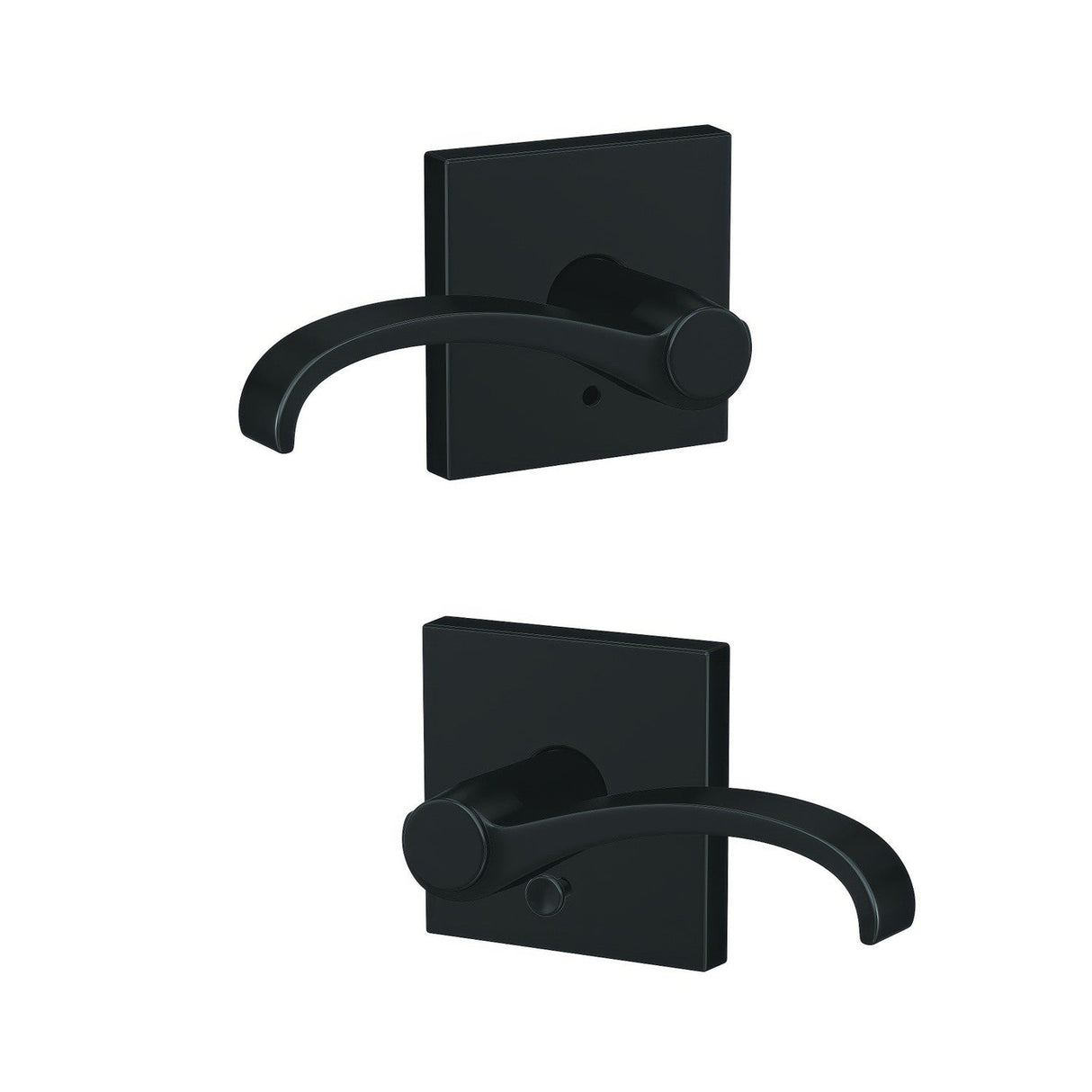 Schlage FC21WIT622COL matte black passage & privacy door lever