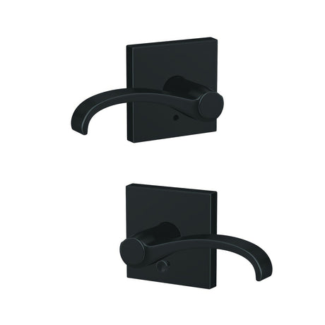 Schlage FC21WIT622COL matte black passage & privacy door lever